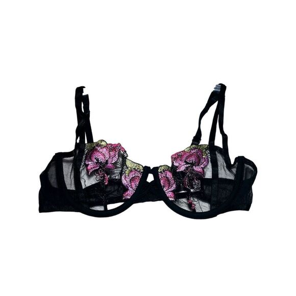 NWT Adored By Adore Me Women's Jamilla Unlined Underwire Bra Lace Black 34C - Picture 2 of 9